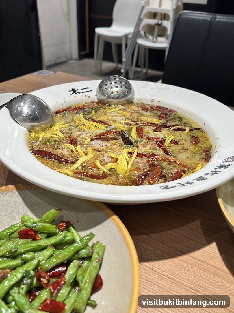 Spicy Fish Dish and Green Beans