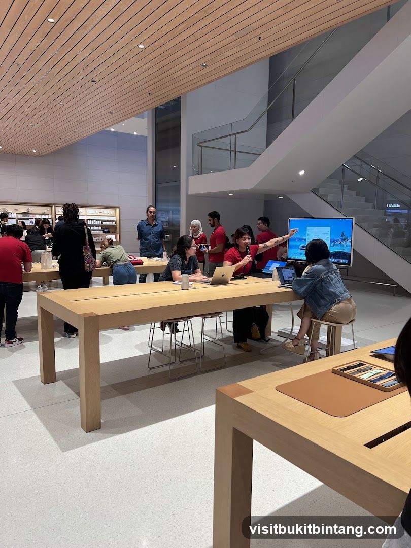 People interacting in a modern retail store