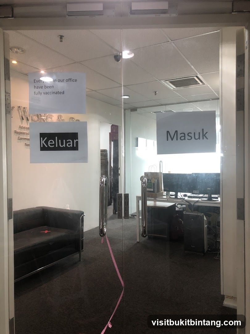 Office Entrance with Vaccination Notice
