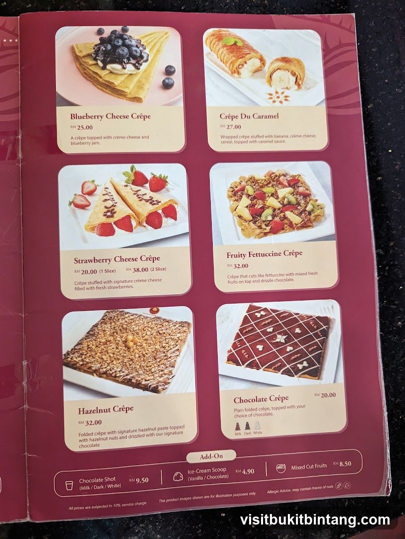 Crepe Menu