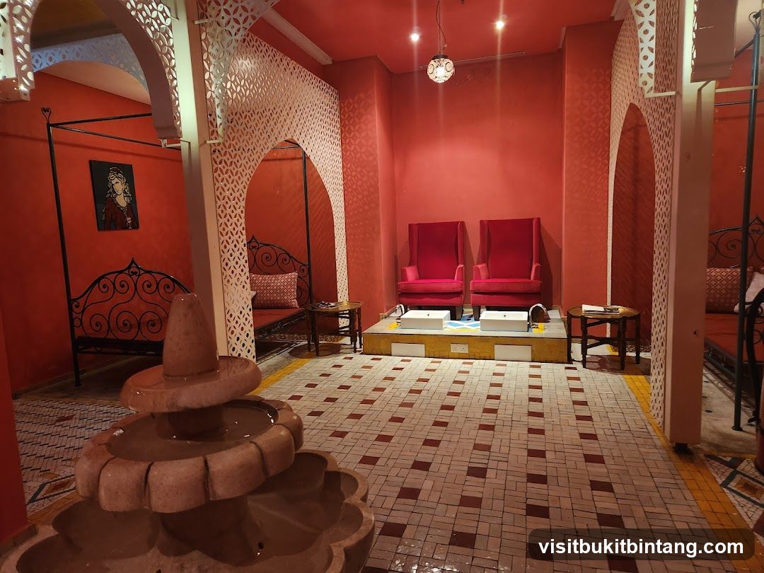 Moroccan-style spa waiting area