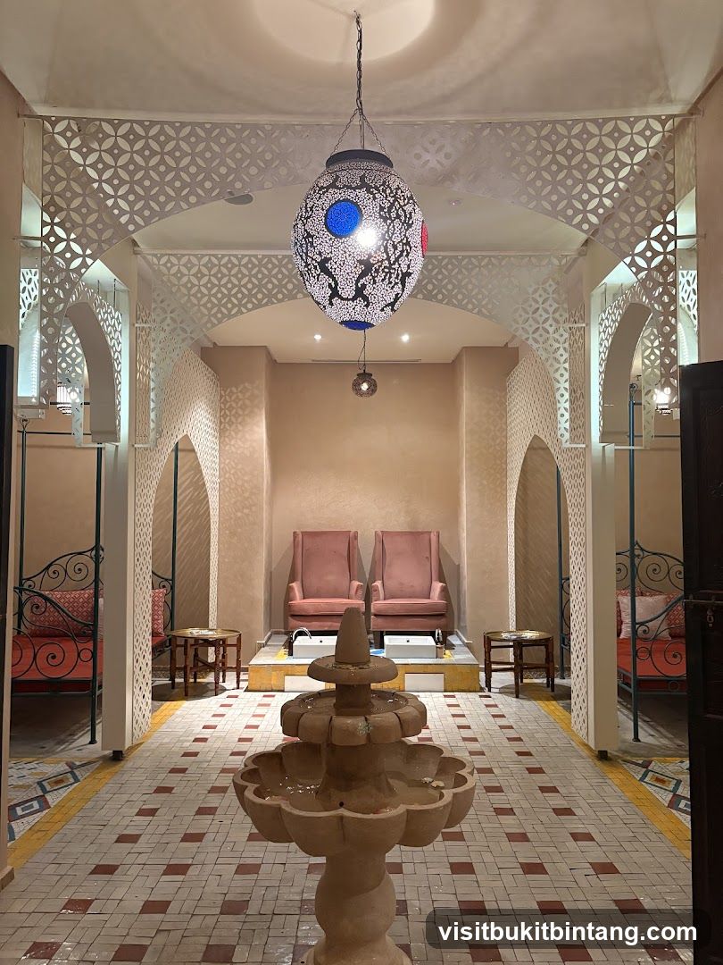 Spa Interior with Fountain and Seating