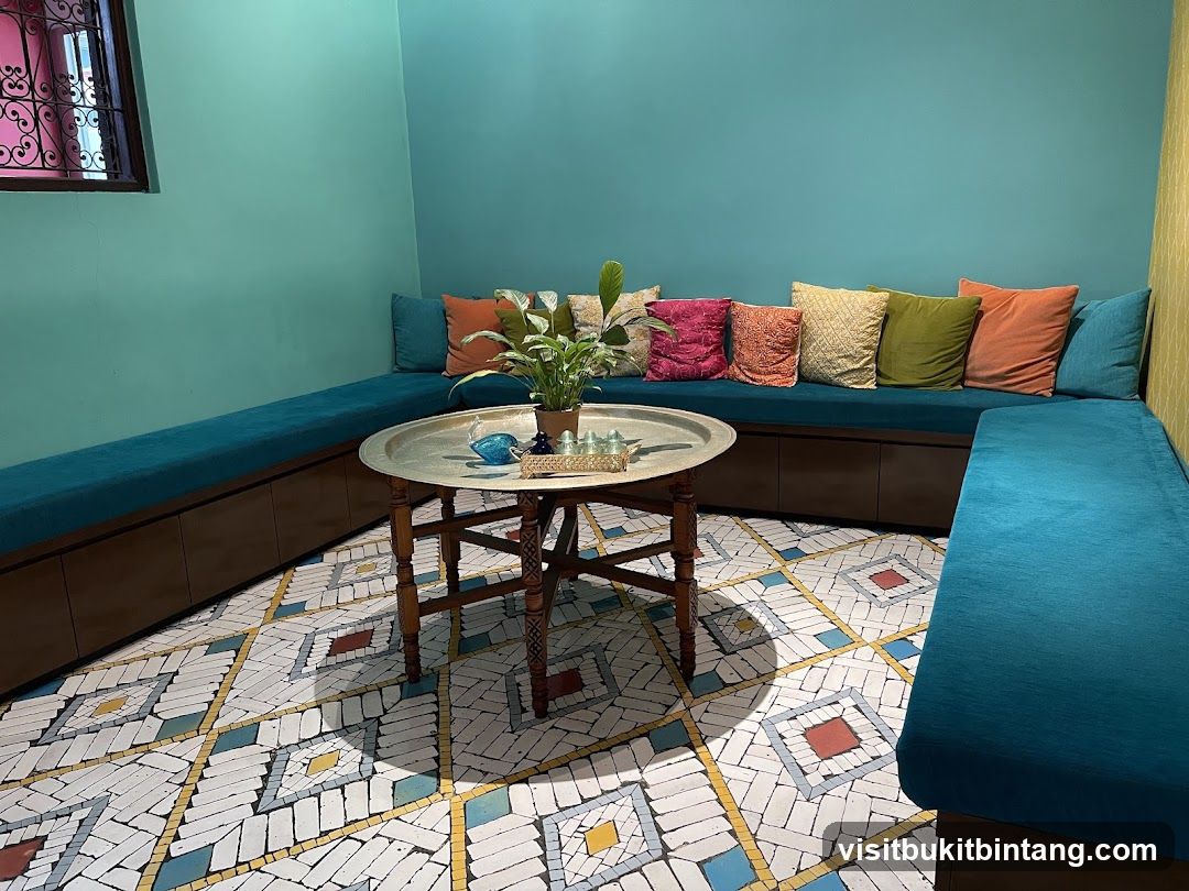 Moroccan-style seating area