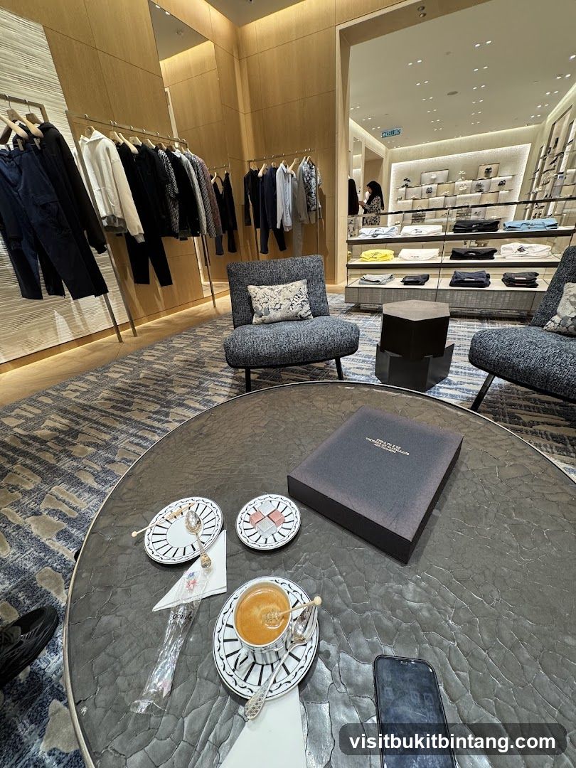 Luxury Store Interior with Coffee and Pastries