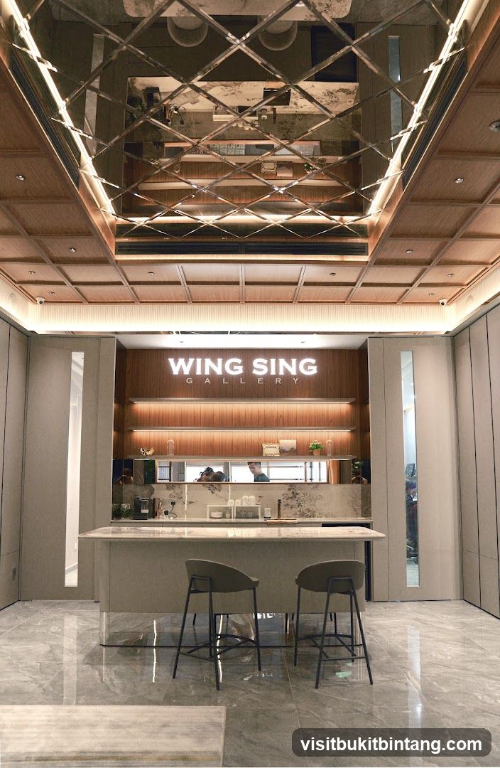 Modern Gallery Interior with Bar Seating