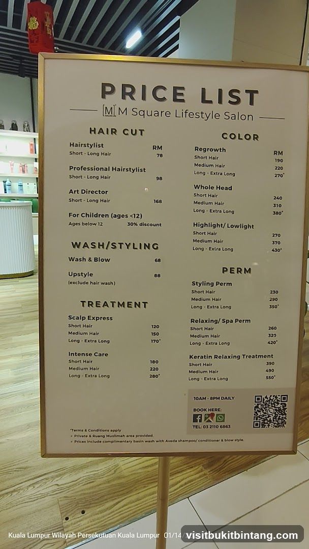 MM Square Lifestyle Salon Price List