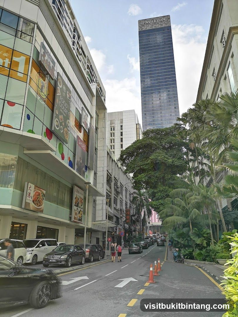 Street view of a shopping district