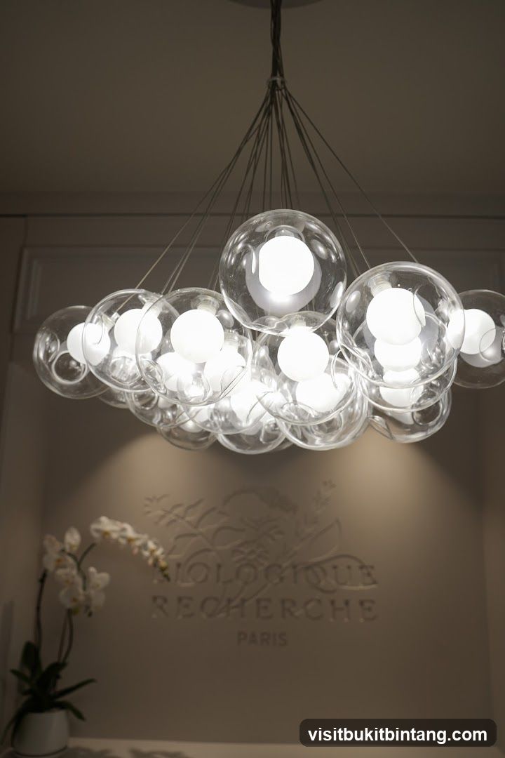 Chandelier and wall decor