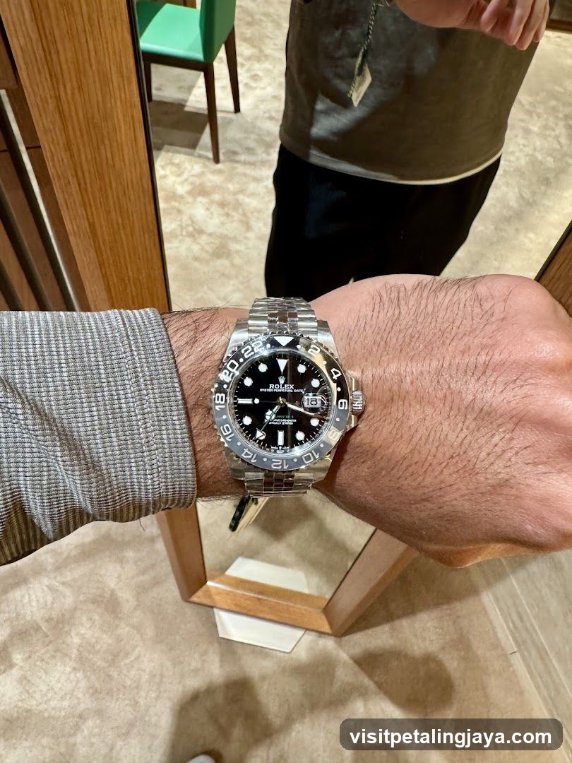 Watch on wrist in store