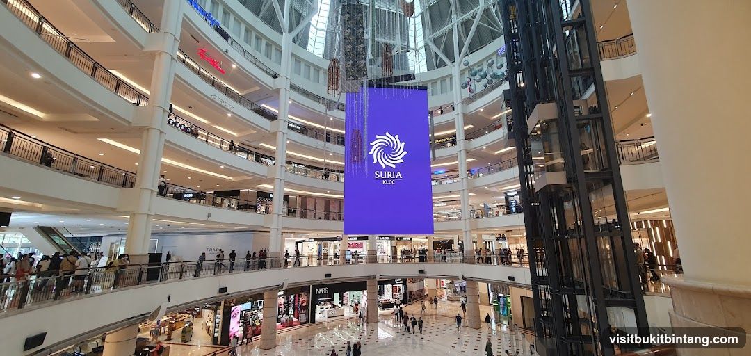 Interior of a multi-level shopping mall
