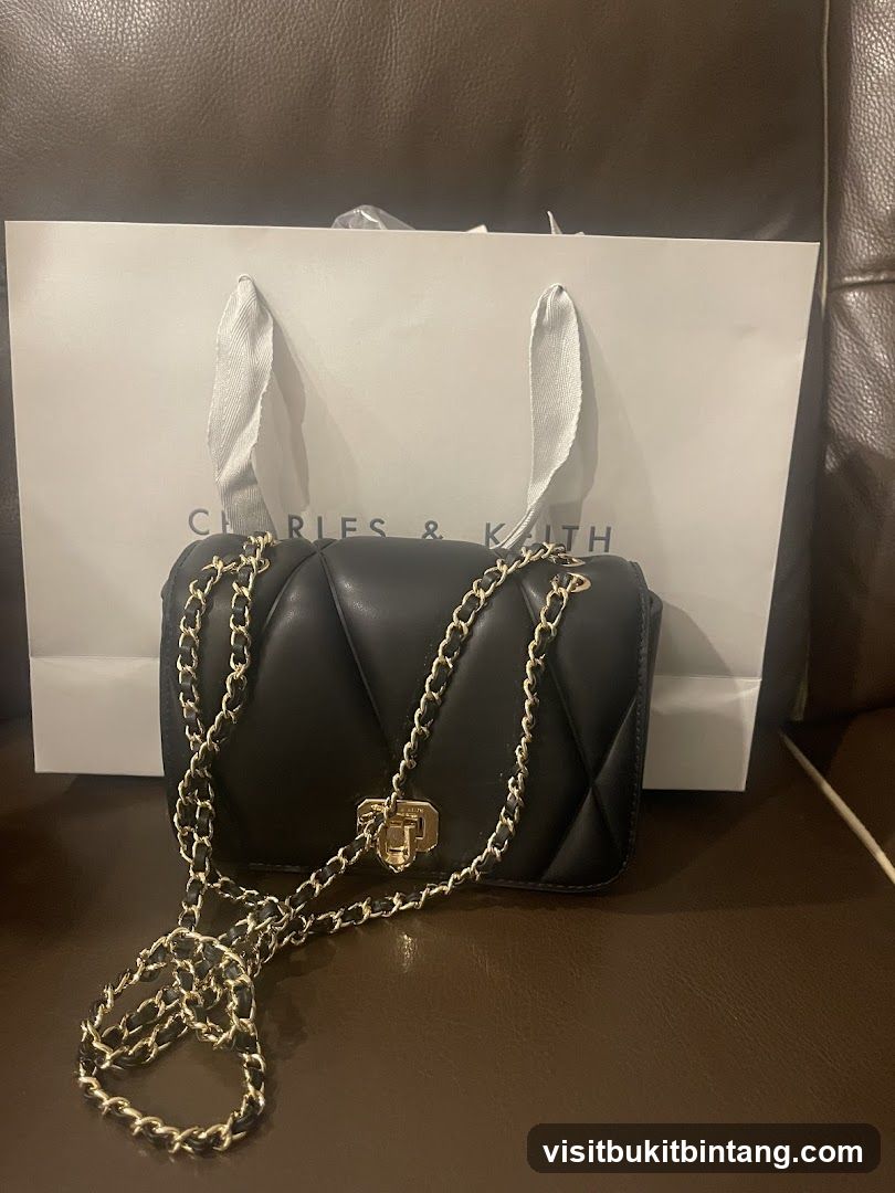 Black Quilted Handbag with Chain Strap