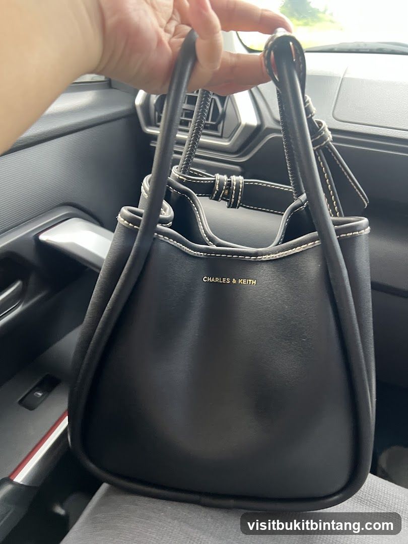 Black Handbag with Gold Logo