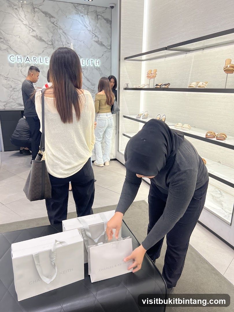 Shoppers in a Charles & Keith Store