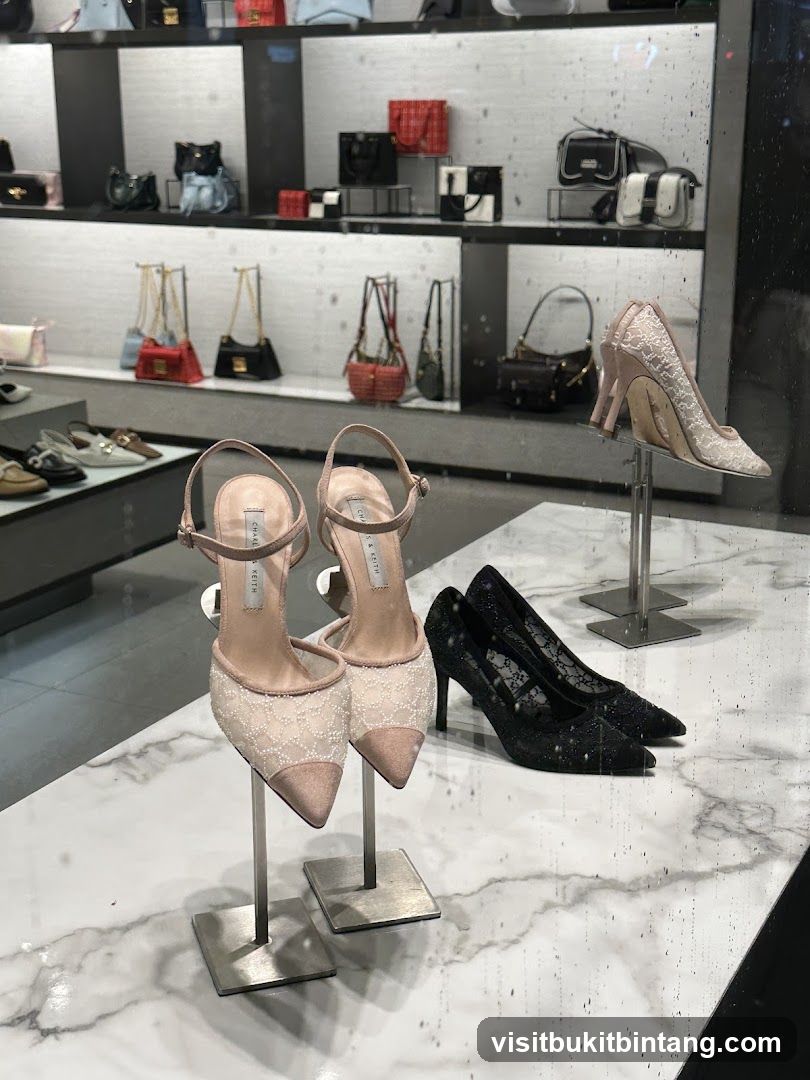 Display of Women's Shoes and Handbags