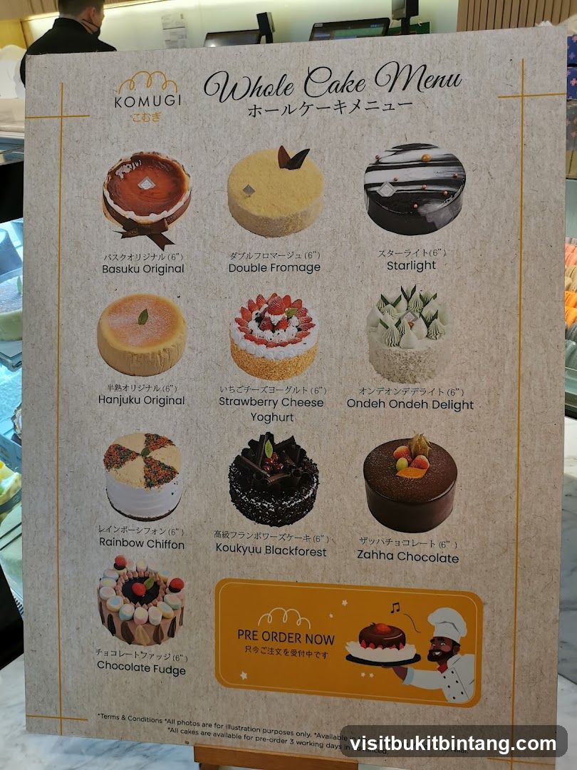 Whole Cake Menu