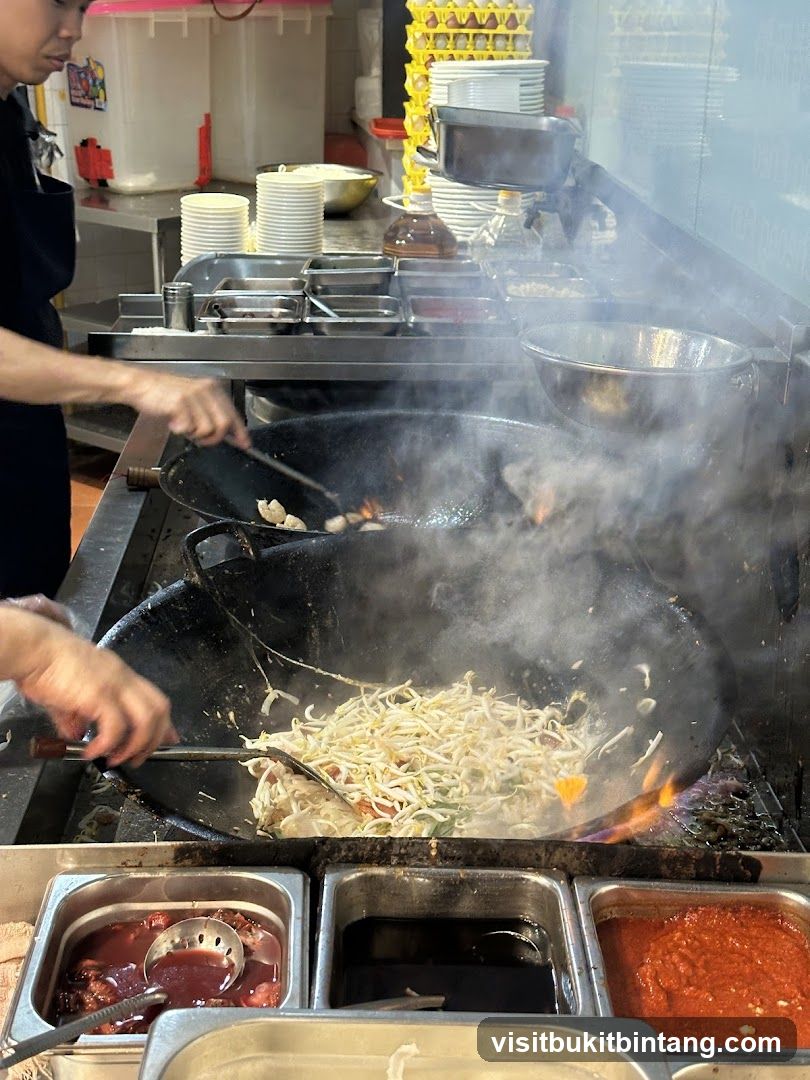 Cooking Noodles in Wok