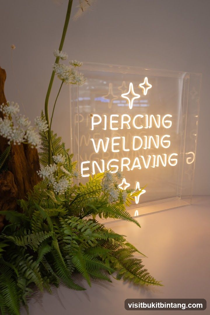 Neon Sign for Piercing, Welding, and Engraving