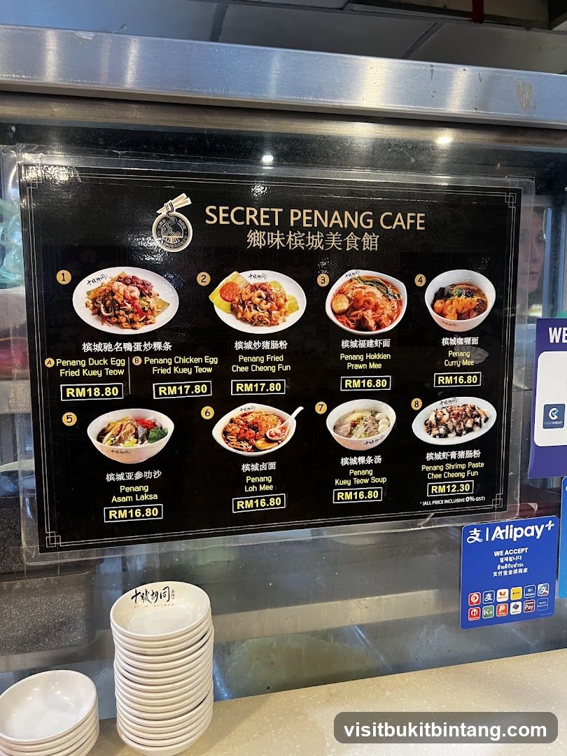 SECRET PENANG CAFE Menu
