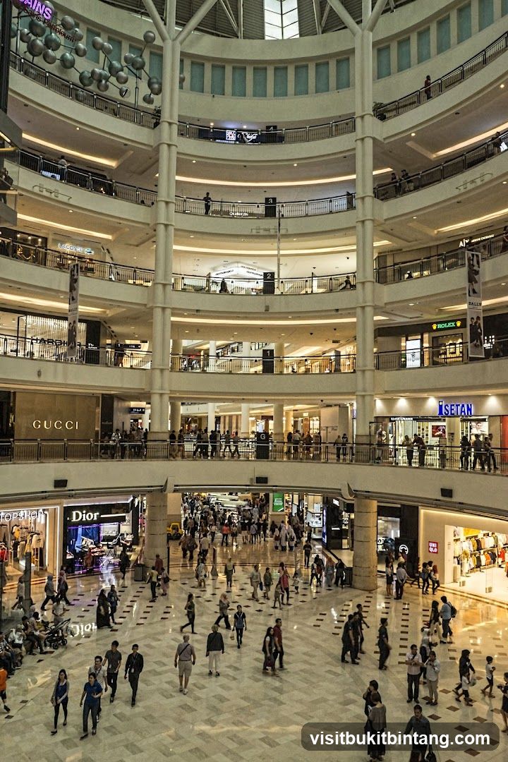 Interior of a multi-level shopping mall