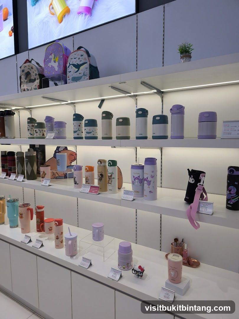Display of Children's Drinkware and Backpacks