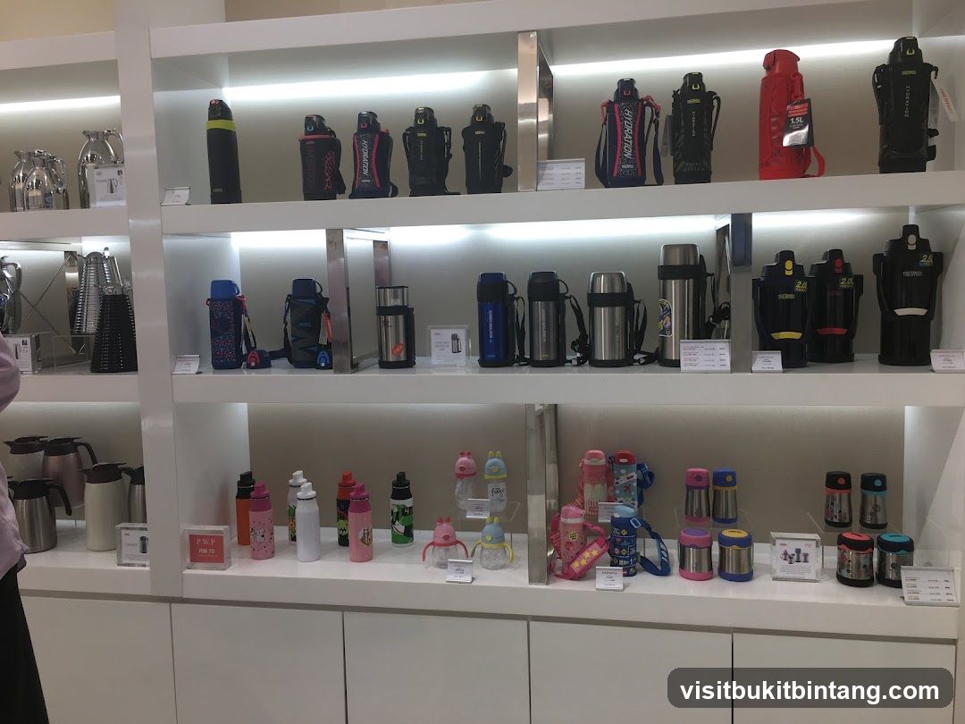 Display of Thermoses and Water Bottles