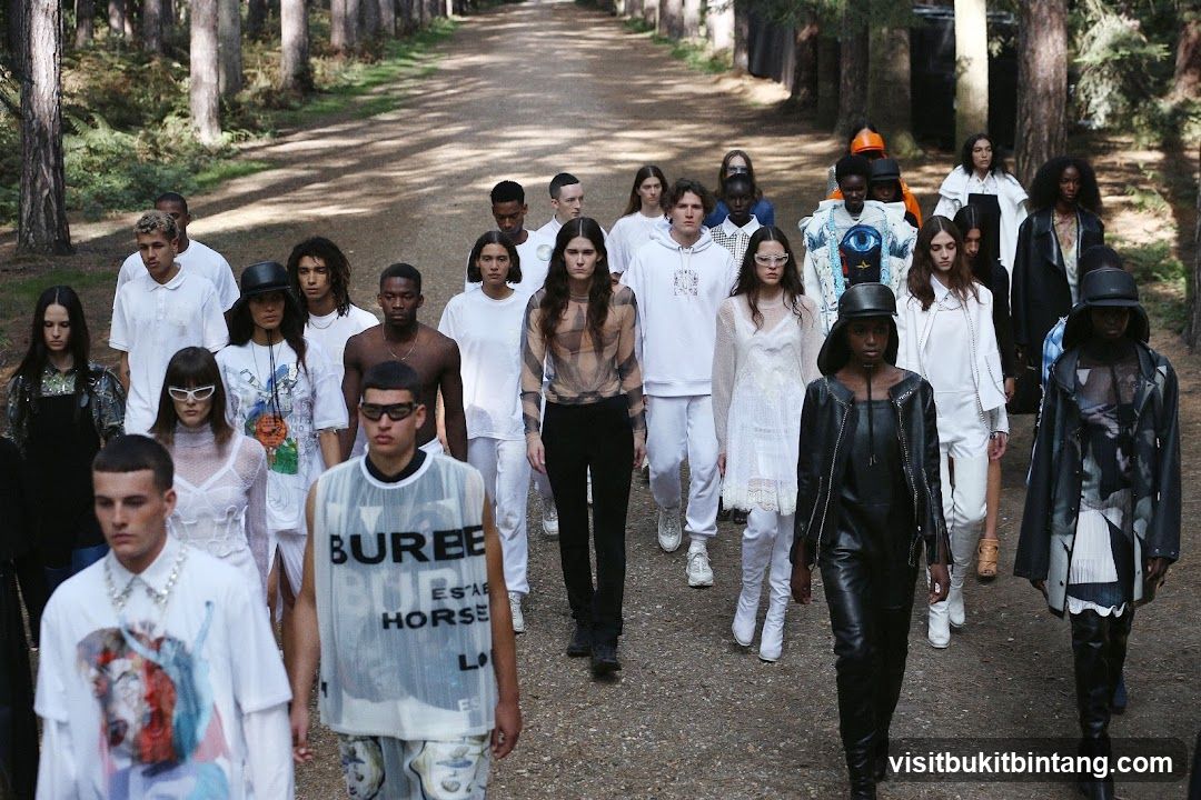 Fashion show in a forest
