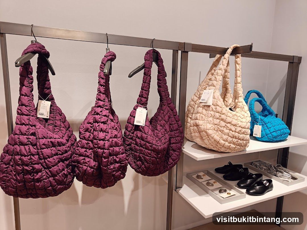 Quilted Bags and Shoes Display