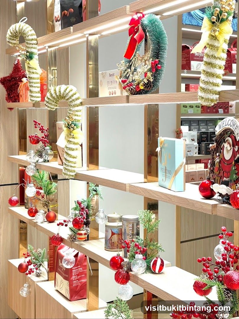 Christmas Decorations on Shelves