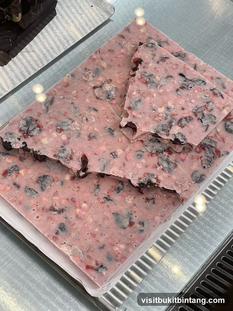 Pink Chocolate Bark with Berries and Nuts