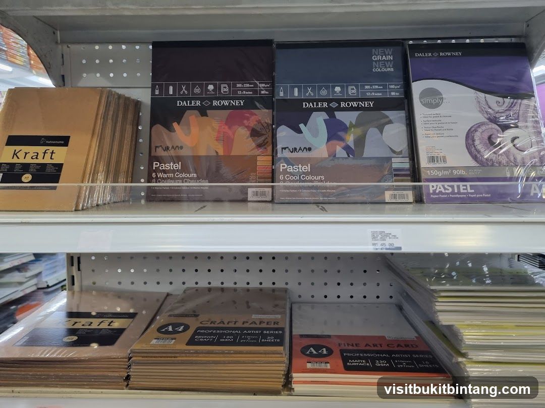 Art Supplies on Shelves