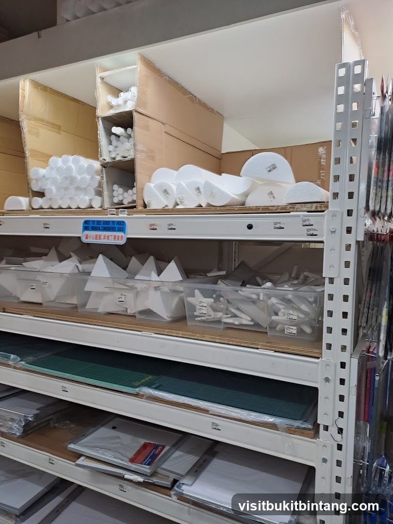 Crafting Supplies on Shelves