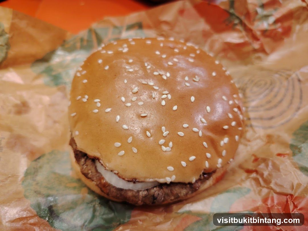 Burger on wrapper