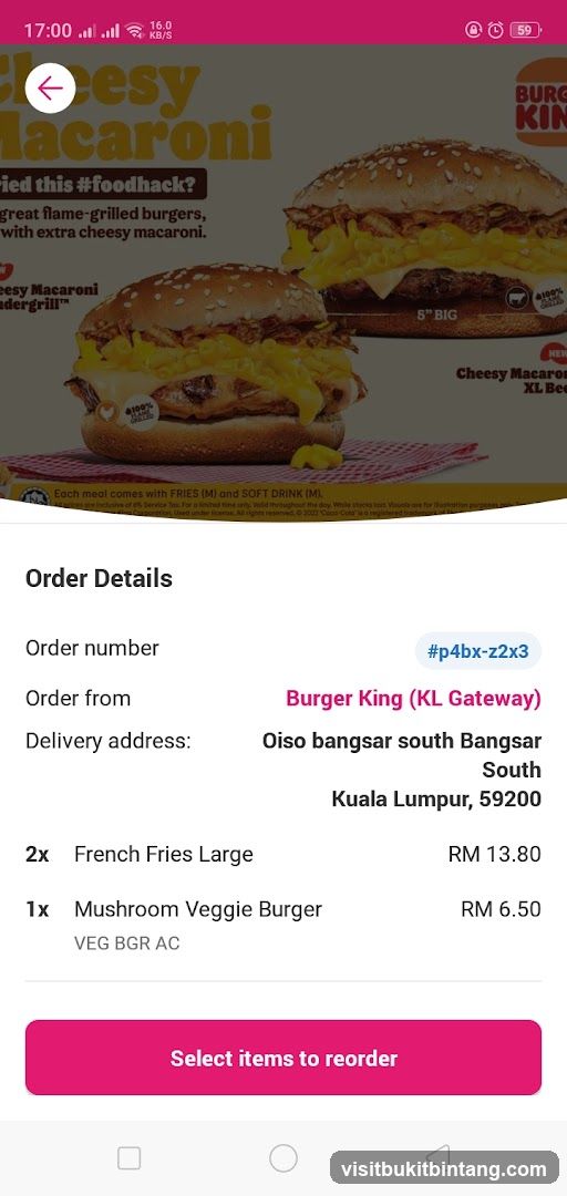 Burger King Order Details