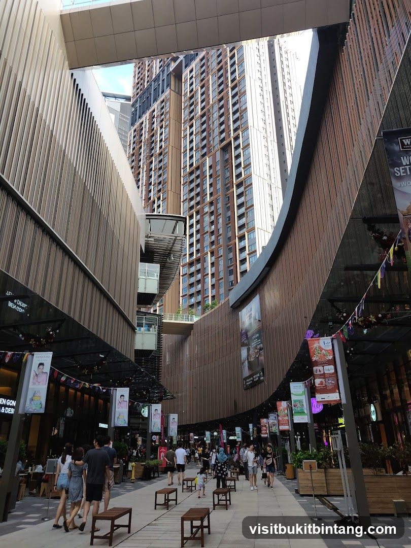 Outdoor Shopping Area with Tall Buildings