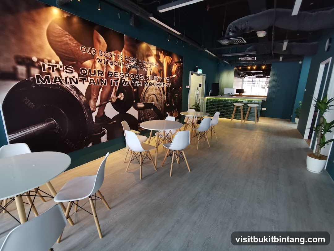 Gym Interior with Motivational Mural