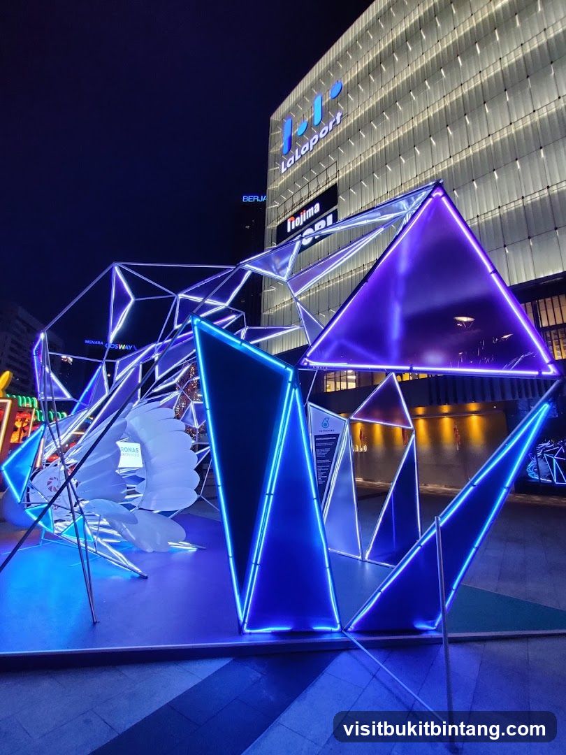 Modern Art Installation at Night
