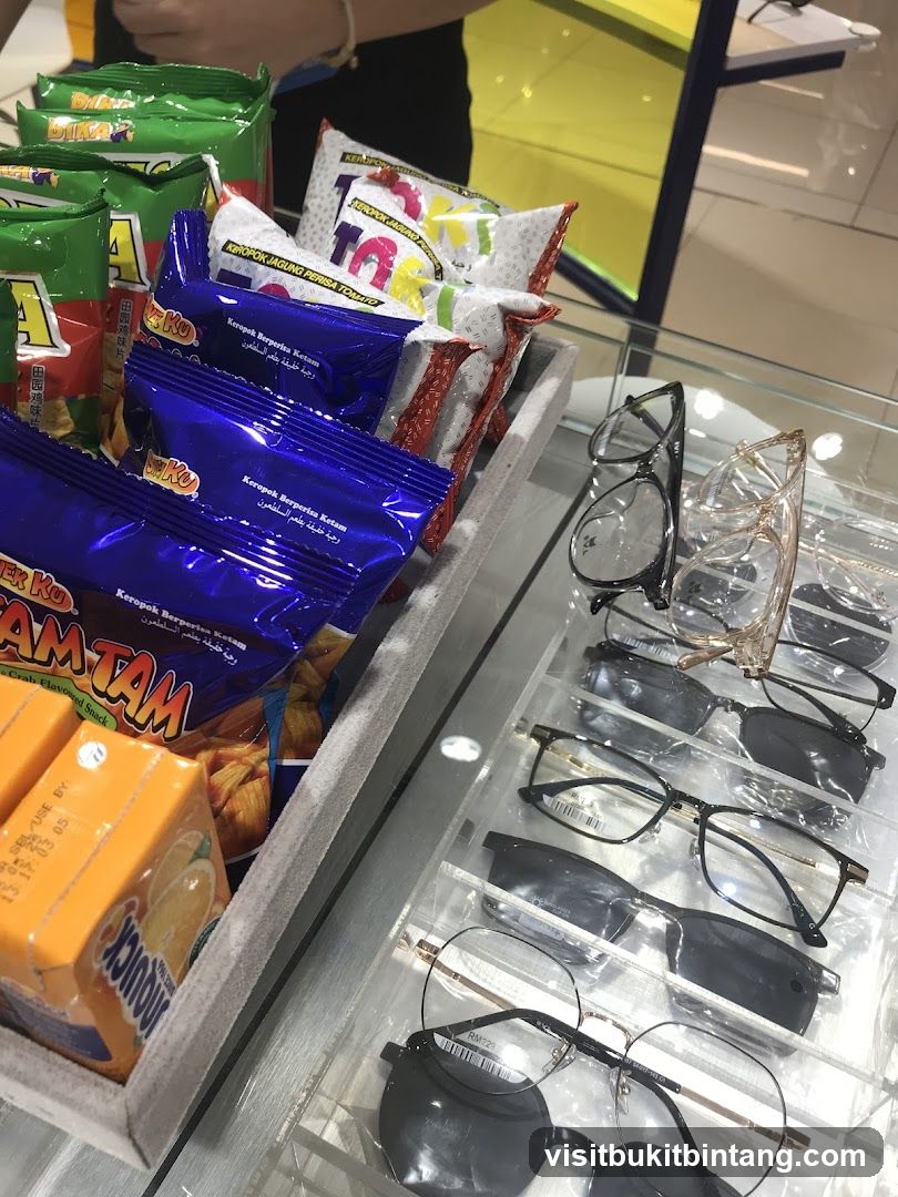 Snacks and Eyeglasses Display