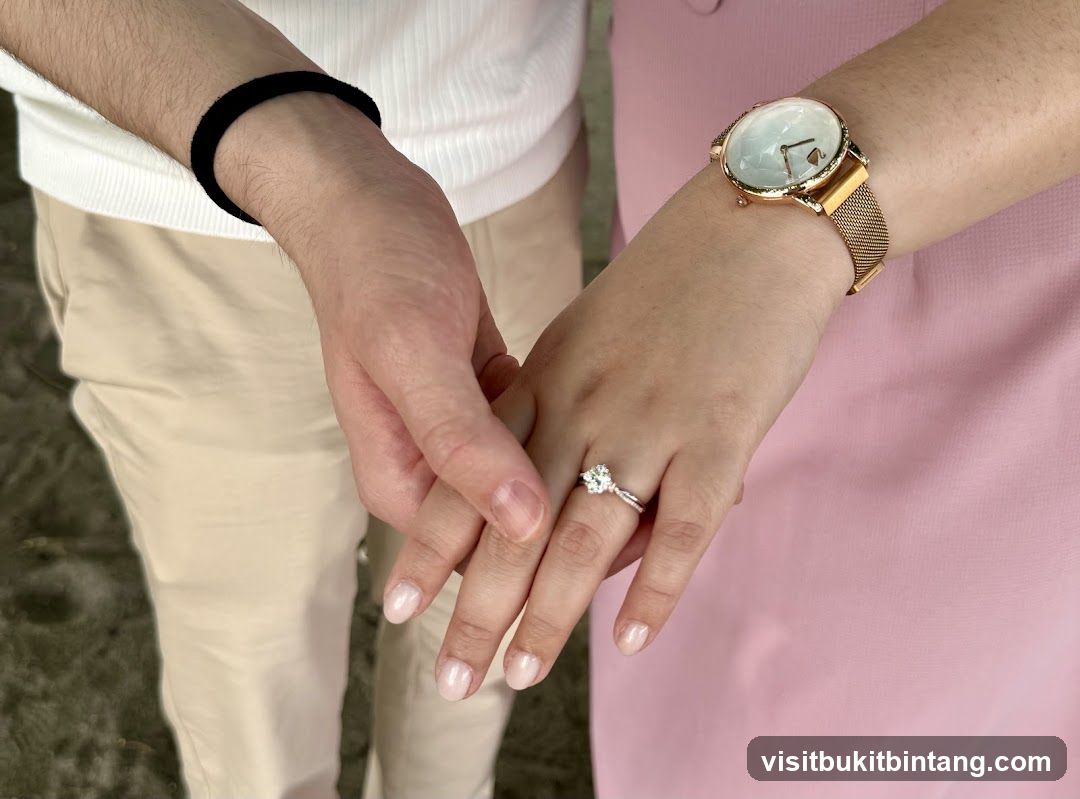 Couple holding hands