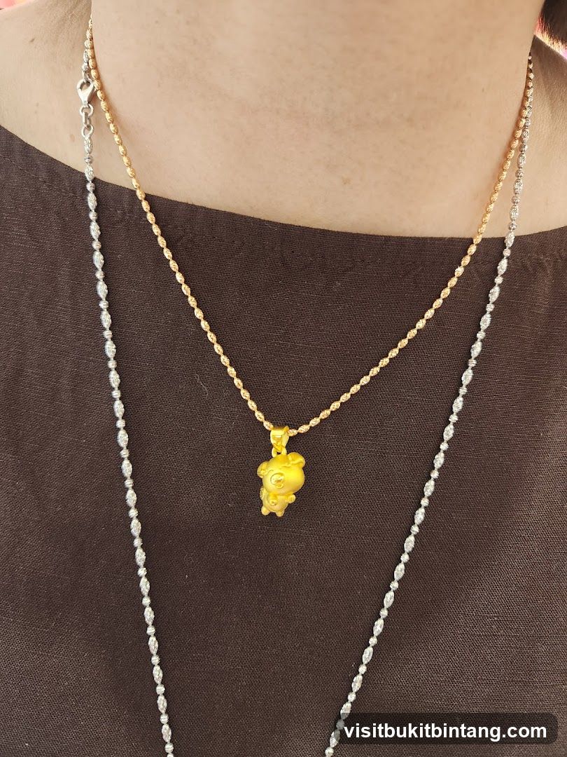 Gold Bear Pendant Necklace