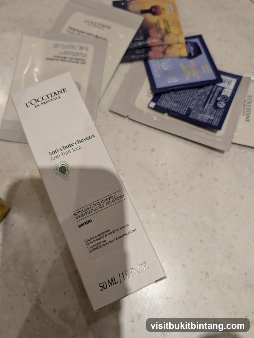 L'Occitane Anti-Hair Loss Serum and Samples