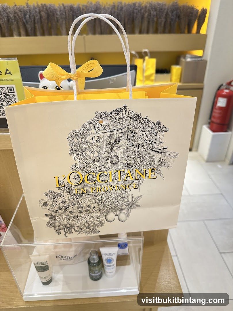 L'Occitane shopping bag and products
