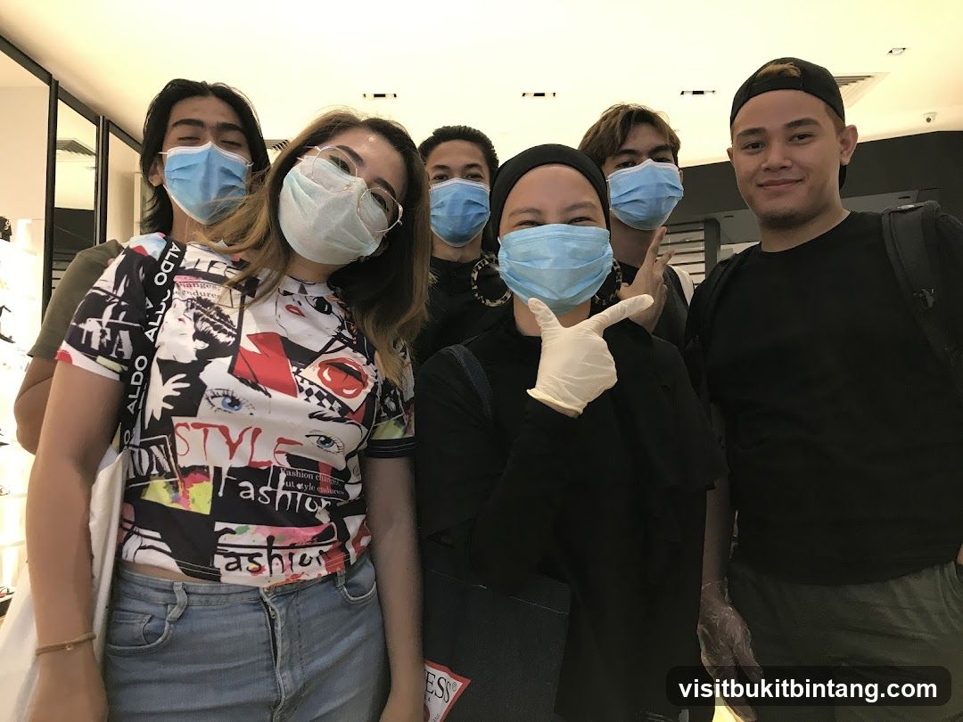 Group of friends wearing masks