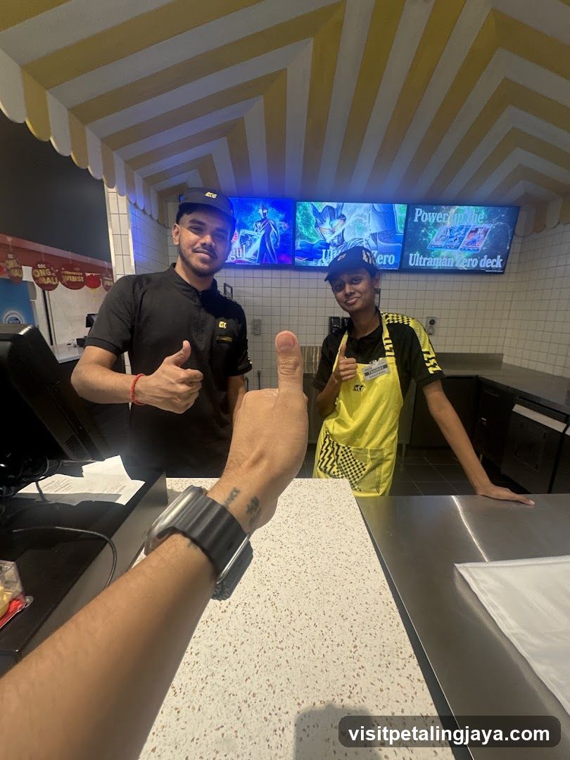 Staff Thumbs Up at Counter