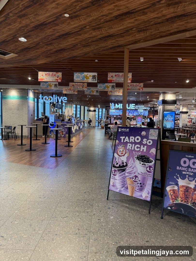 Tealive and Mixue Food Court Interior