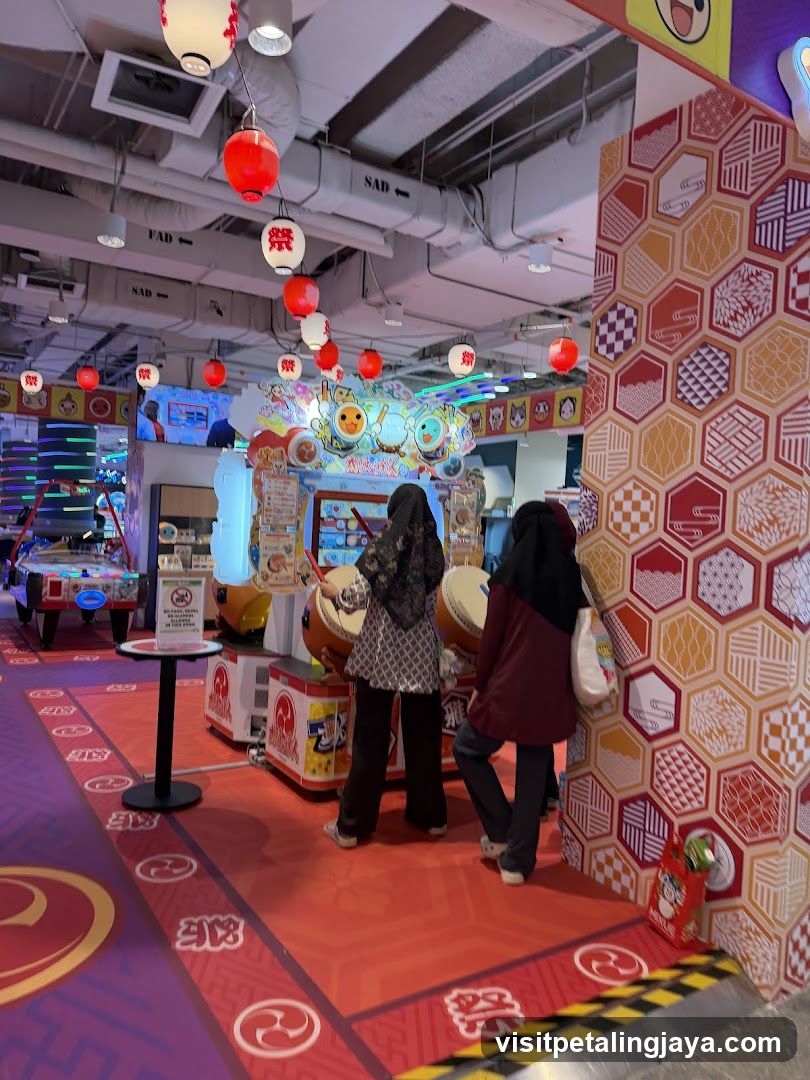 Arcade Interior with Drum Game