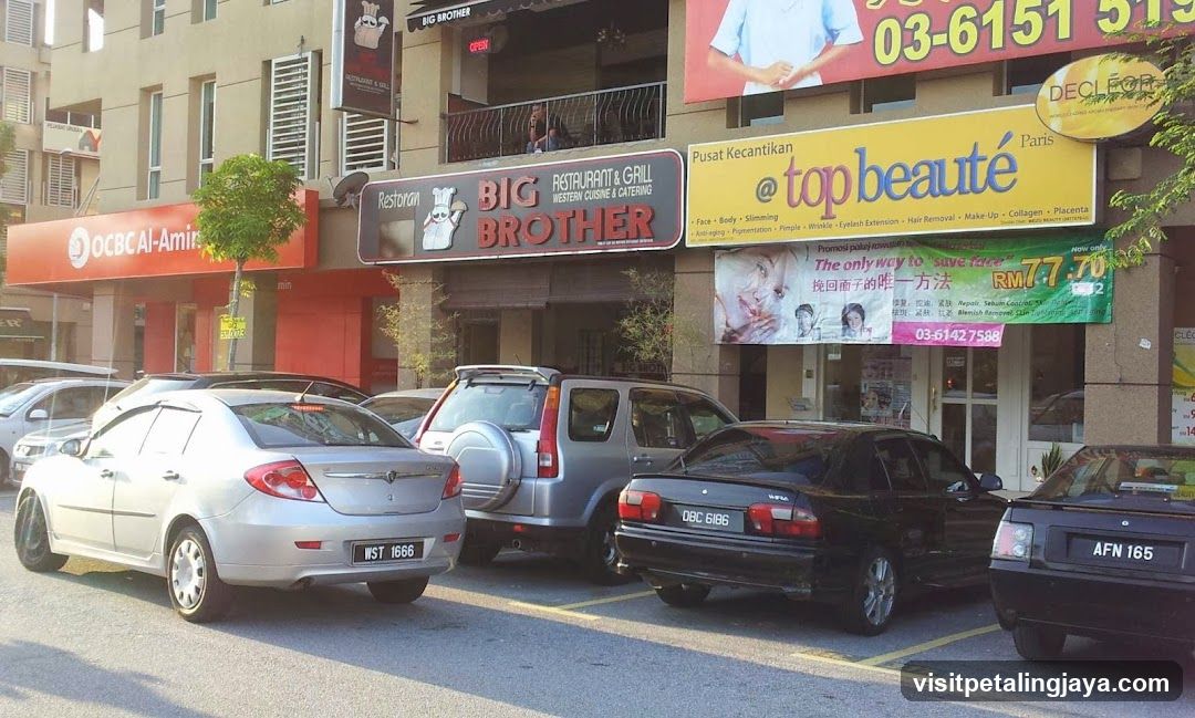 Street Scene with Shops and Cars