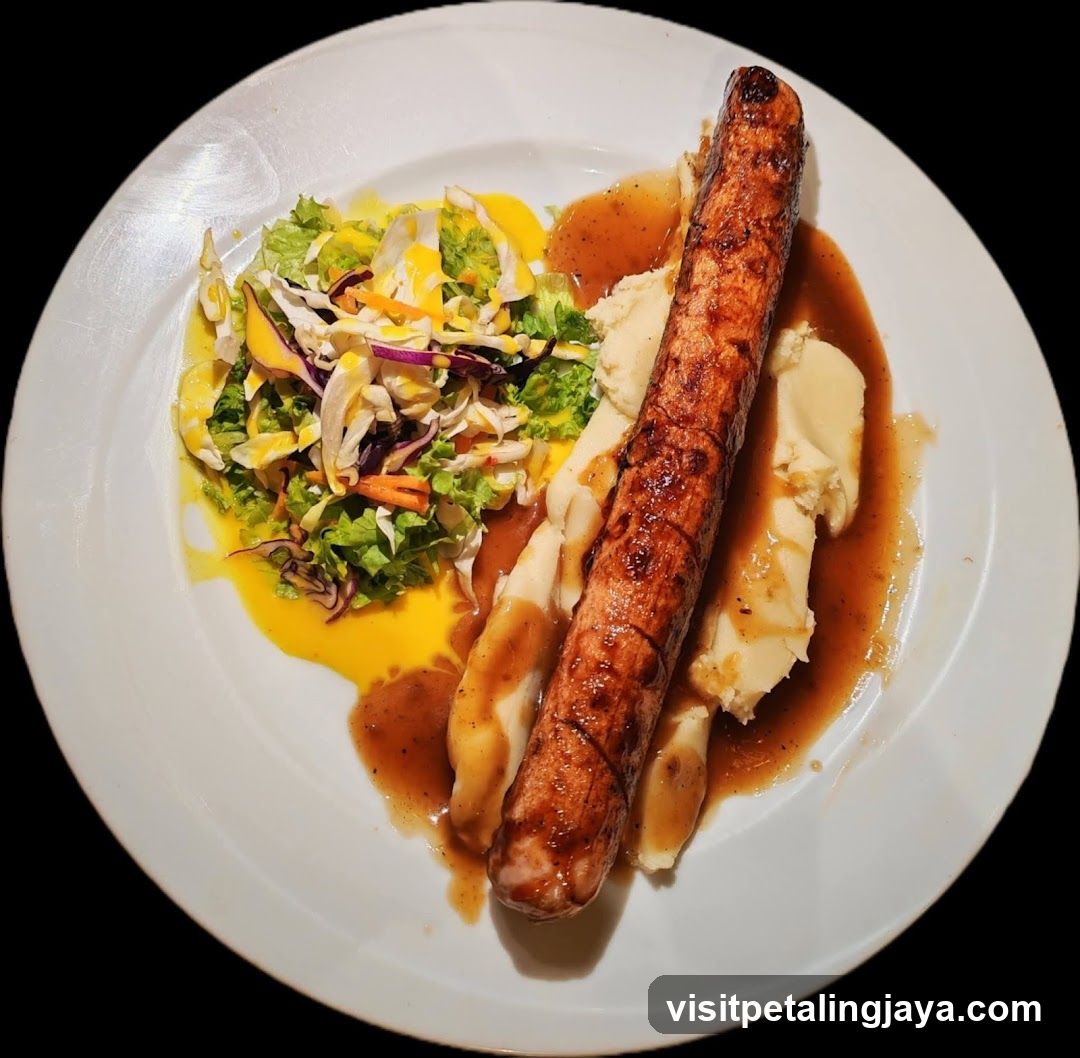Sausage and Mash with Salad