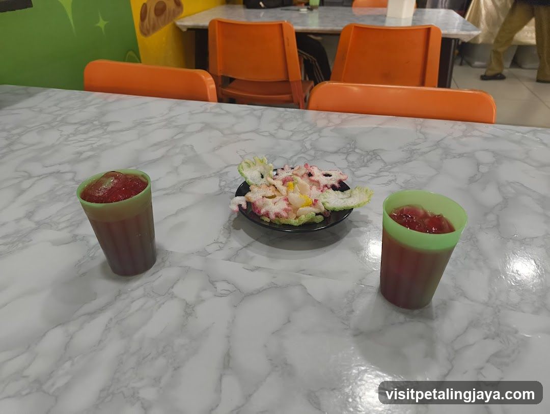 Food on a marble table