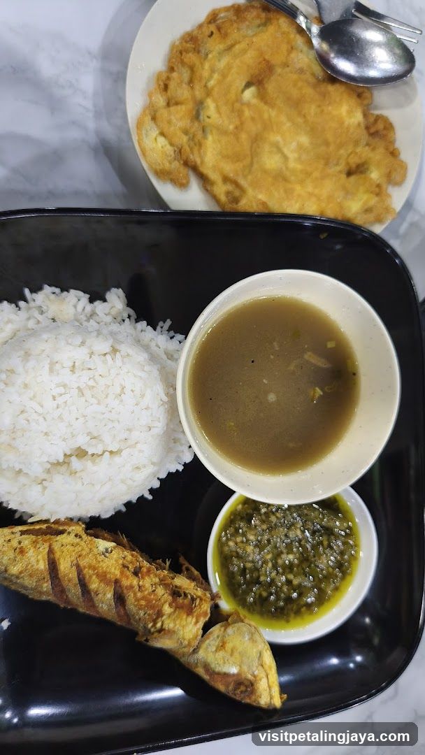Meal with Fried Fish and Omelette