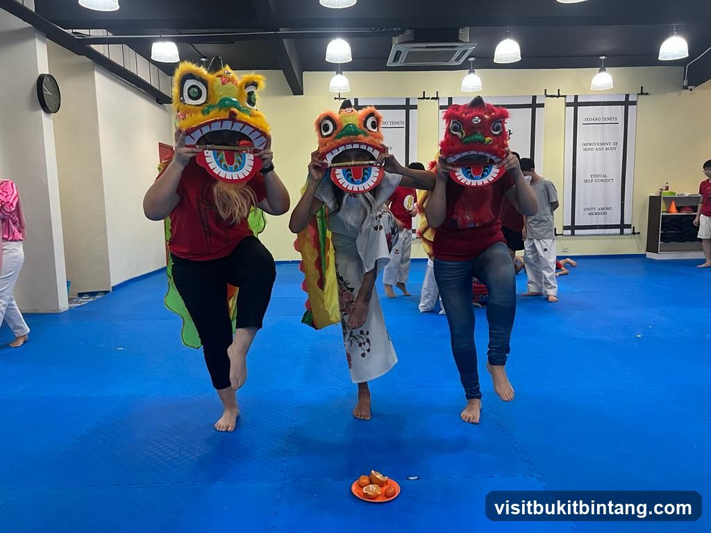 People in Lion Dance Costumes